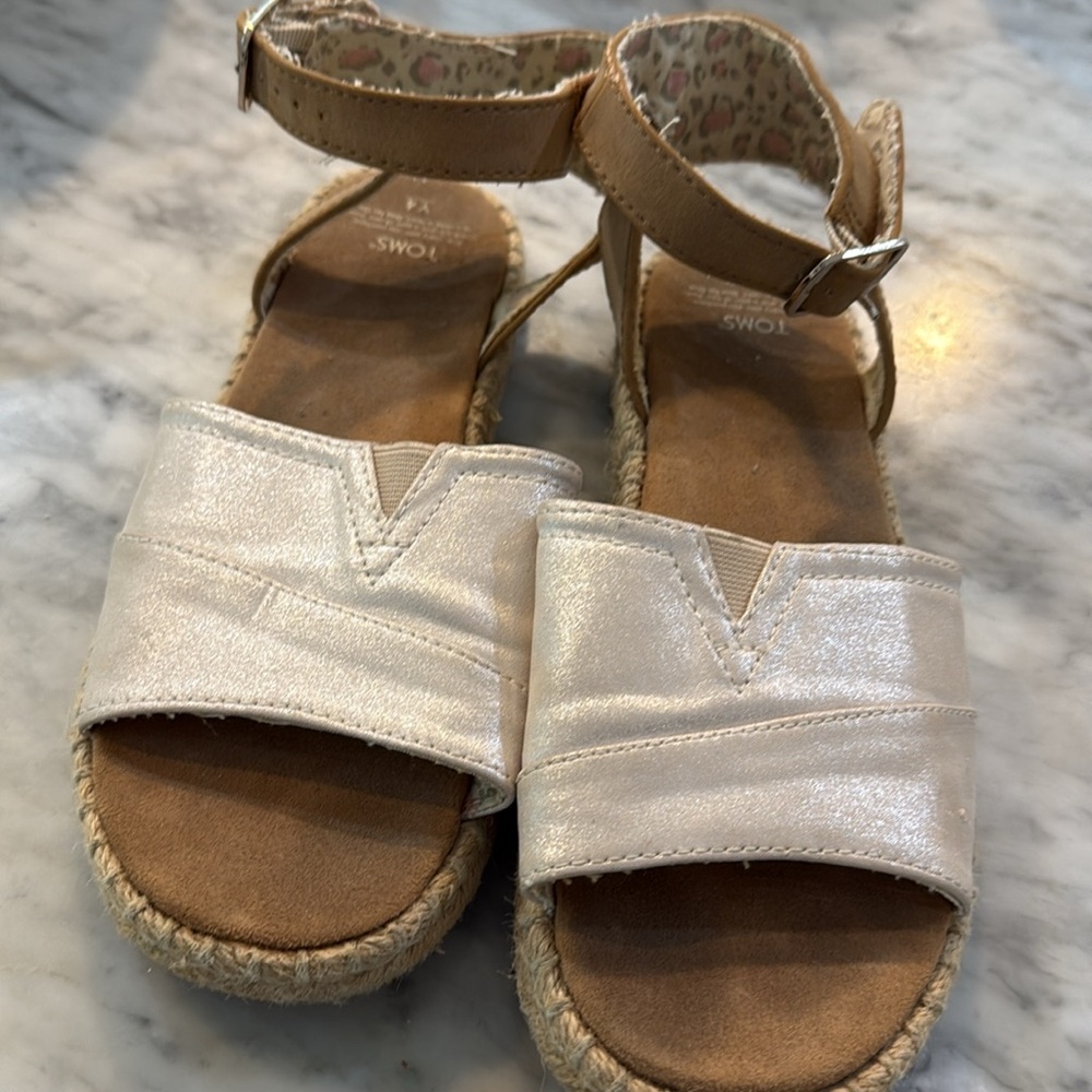 TOMS metalic Kids espadrille Sandal